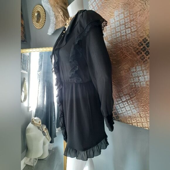 NWT Zara Chiffon and Lace Ruffled Mini Dress - Picture 9 of 12